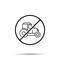 No tractor icon. Simple thin line, outline vector of autumn ban, prohibition, embargo, interdict, forbiddance icons for ui and ux