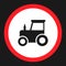 No tractor prohibition sign flat icon