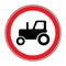 No tractor road sign