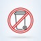 No trash bin Crossed. Simple vector modern icon design illustration