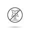 No tree, palm icon. Simple thin line, outline vector of tree ban, prohibition, embargo, interdict, forbiddance icons for ui and ux