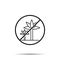 No tree, palm icon. Simple thin line, outline vector of tree ban, prohibition, embargo, interdict, forbiddance icons for ui and ux