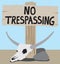 No Trespassing Sign in the Desert