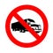 No truck forbidden sign, red prohibition symbol