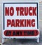 No Truck Parking Sign