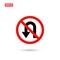 No turn sign vector isolated