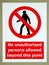 No unauthorised persons sign