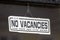 No Vacancies Sign in an Accommodation Window in the UK