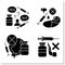 No vaccination glyph icons set