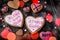 No Valentine day concept with cookies hearts