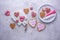 No Valentine day concept with cookies hearts