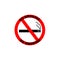 NO VAPING ALLOWED sign. Flat icon in red circle