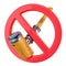 No vaping concept, forbidden sign with electronic pipe, e-pipe.