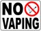 No vaping sign. Do not smoke electronic cigarette symbol. Vector illustration isolated on white. Warning forbidden red icon for pu