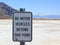 No Vehicles sign Great Salt Lake in Utah