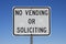 No Vending Or Soliciting Sign