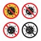 No virus sign, stop coronavirus icon set