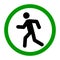 No walk icon access for pedestrians prohibition sign, vector illustration. No pedestrian sign