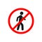 No walking traffic sign, prohibition no pedestrian sign vector for graphic design, logo, web site, social media, mobile app, ui