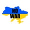 No war concept the background of a map of Ukraine colored in the colors of the national flag. Poster \\\