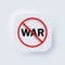 No war icon. Vector. No weapon concept. Freedom. Neumorphic UI UX white user interface web button. Neumorphism. Vector