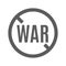 No war minimalist circle sign icon vector flat protest violence military pain army aggression attack