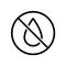 No water drop line style icon. Liquids are prohibited. Not a waterproof characteristic symbol.