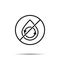 No water, drop, revers icon. Simple thin line, outline vector of water ban, prohibition, embargo, interdict, forbiddance icons for