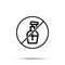 No water spray icon. Simple thin line, outline vector of laundry ban, prohibition, forbiddance icons for ui and ux, website or