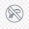 No weapons vector icon isolated on transparent background, linear No weapons transparency concept can be used web and mobile