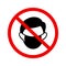 No wear mask sign vector icon in flat style