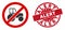No Wheel Tractor Icon with Scratched Alert Stamp