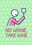No whine take wine greeting card with color icon element