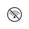 No Wifi line icon, prohibition sign, forbidden
