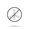 No windmill icon. Simple thin line, outline vector of sustainable energy ban, prohibition, embargo, interdict, forbiddance icons