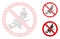 No Witch Flights Vector Mesh Network Model and Triangle Mosaic Icon