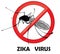 No zika mosquito gnat insect vector sign. Carry many disease such as dengue fever, zika virus, yellow fever, chikungunya disease