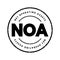 NOA Net Operating Assets - business\\\'s operating assets minus its operating liabilities, acronym text stamp