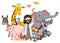 Noah ark Jesus Christ cartoon with animal