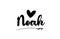 Noah name text word with love heart hand written for logo typography design template