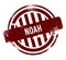 Noah - red round grunge button, stamp