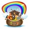Noah`s Ark With Rainbow