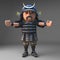 Noble Japanese samurai warrior with arms outstreched for hug, 3d illustration