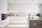nobody modern house design contemporary home apartment minimal white interior kitchen. Generative AI.