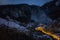 Noboribetsu hot spring, Jigokudani or Hell Valley during winter