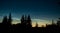 Noctilucent clouds. Atmospheric phenomenon. Shining mesospheric clouds at twilight.