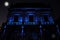 Nocturnal renaissance architecture in blue light. Piazza Loggia. Brescia, Italy.