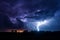 Nocturnal Spark Nighttime sky aglow with the mesmerizing dance of lightning