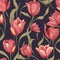 Nocturnal Tulip Essence: Enigmatic AI-Rendered Spring Design