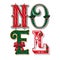 Noel decorated Christmas typography in french